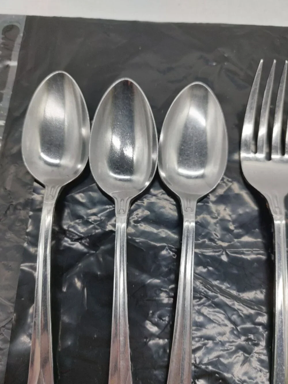 E C Ltd Aural Stainless Flatware 3 Dinner 2 Salad Forks 3 Soup Spoons Lot Of 8